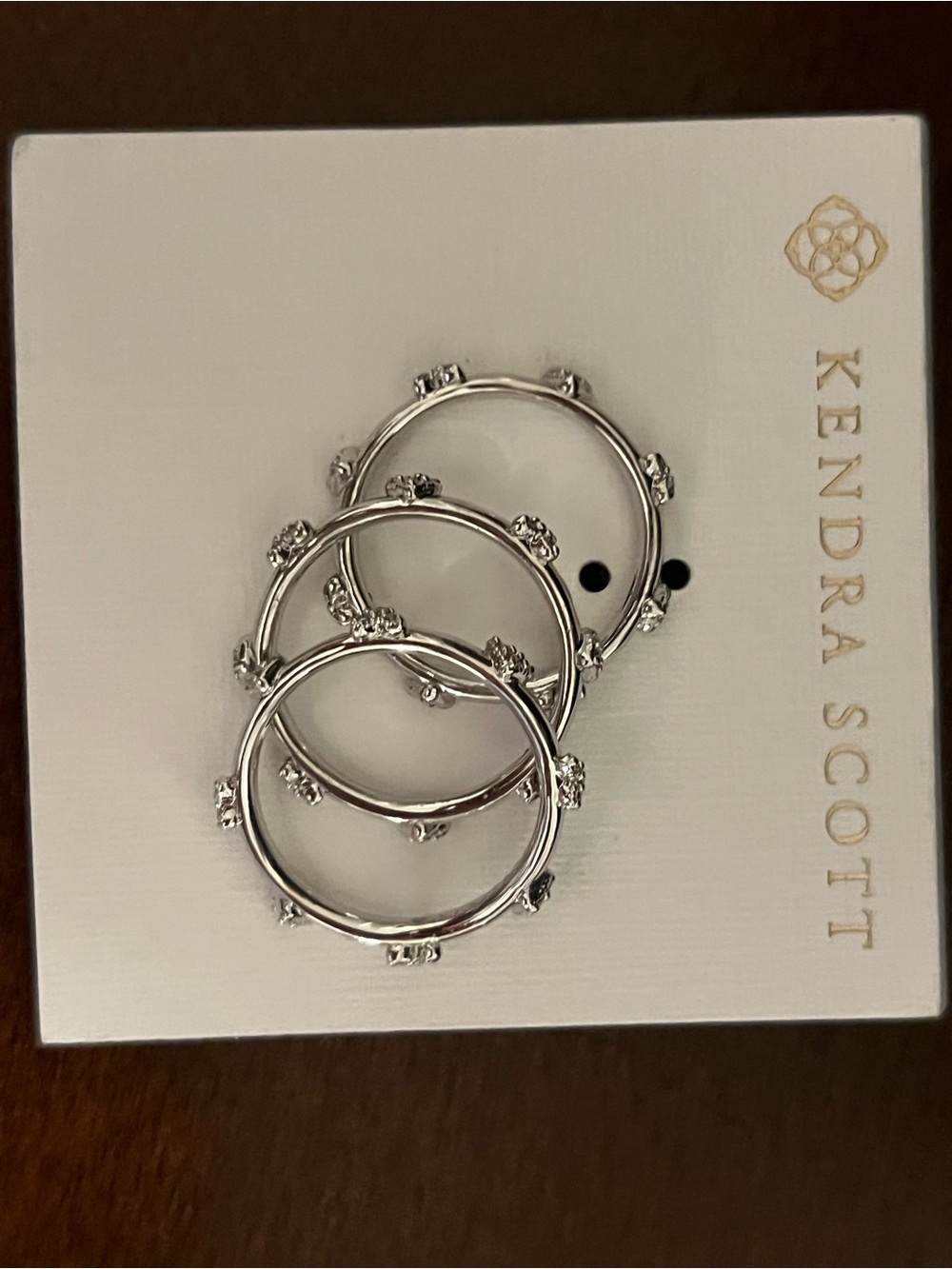 Kendra Scott Silver Rings with Floral Accents - Silver. Size 7
